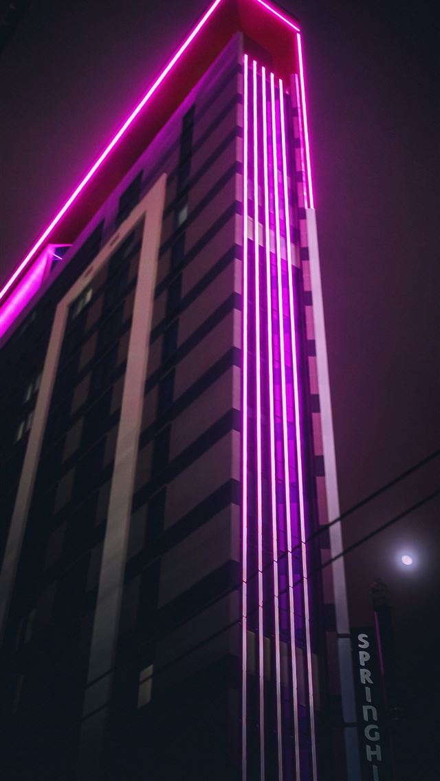 1290x2796 purple light building - building iPhone Wallpaper