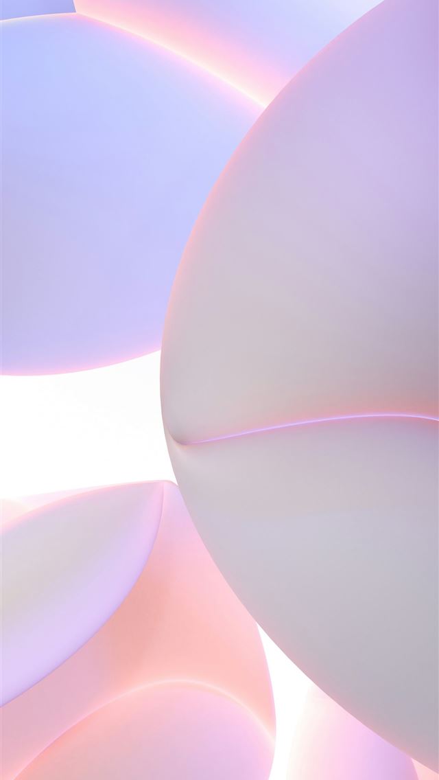 1290x2796 Soft pastel spheres with gentle glowing light - digital art iPhone Wallpaper