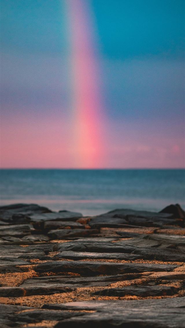640x1136 rainbow at sea during sunset -  iPhone Wallpaper
