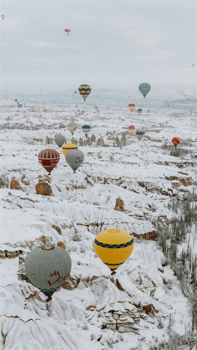 1290x2796 a bunch of hot air balloons flying in the sky -  iPhone Wallpaper