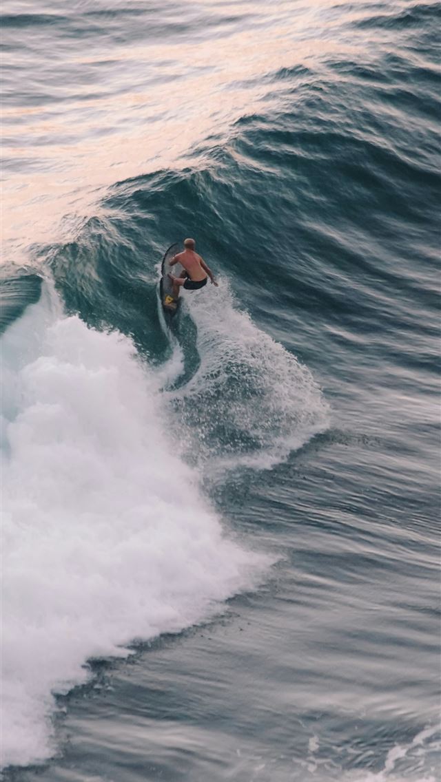 1290x2796 person surfing in a wave close up photography -  iPhone Wallpaper