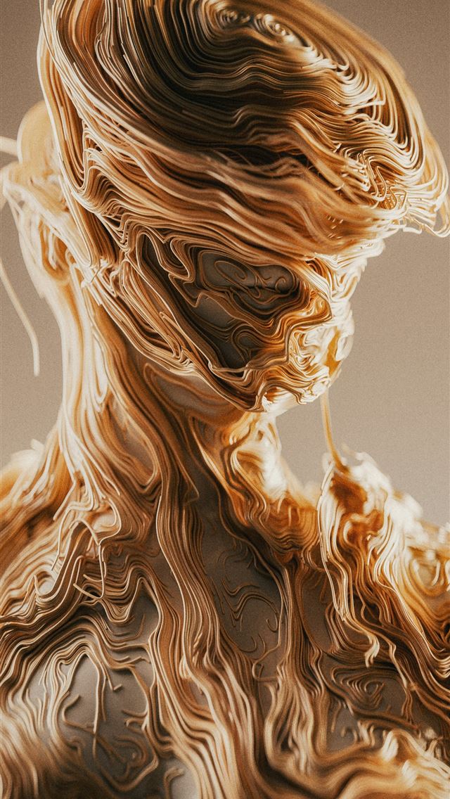 1290x2796 a woman's face is made up of wavy hair -  iPhone Wallpaper