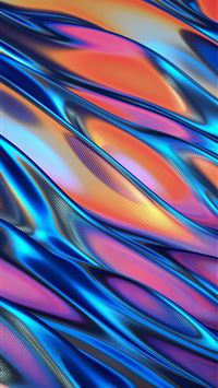 an abstract painting of blue orange and pink waves wallpaper