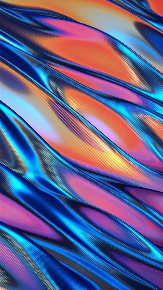 1290x2796 an abstract painting of blue orange and pink waves -  iPhone Wallpaper