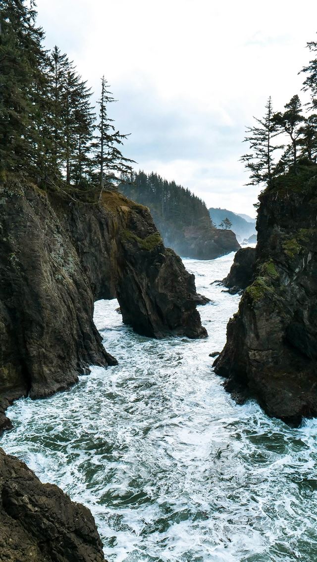 1290x2796 landscape photography of outcrop near body of wate... -  iPhone Wallpaper