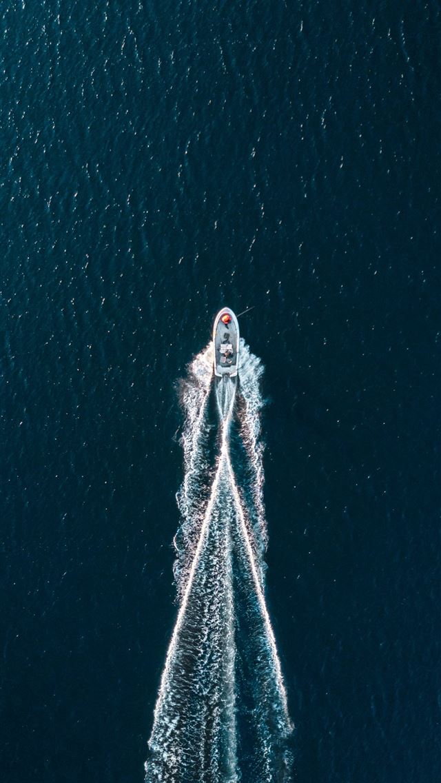 1290x2796 aerial photography of motorboat on sea -  iPhone Wallpaper