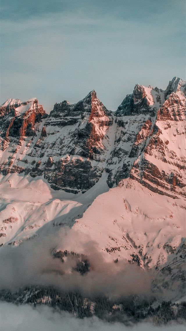 1290x2796 landscape photography of white and brown mountain - brown iPhone Wallpaper