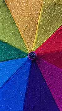 a multicolored umbrella with drops of water on it wallpaper
