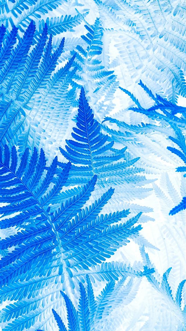 1290x2796 a blue and white pattern of leaves -  iPhone Wallpaper