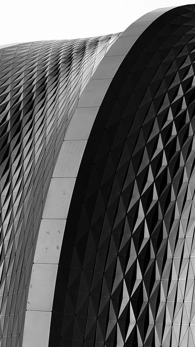 1290x2796 a black and white photo of a building - texture iPhone Wallpaper
