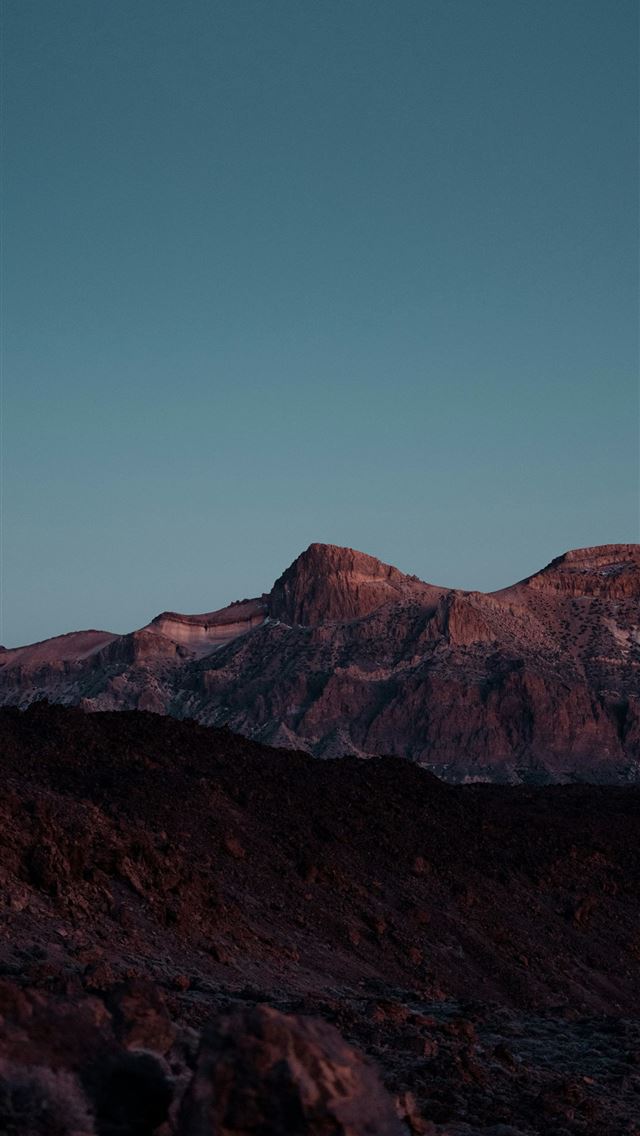 1290x2796 Mountain range at dusk with clear blue sky - mountain range iPhone Wallpaper