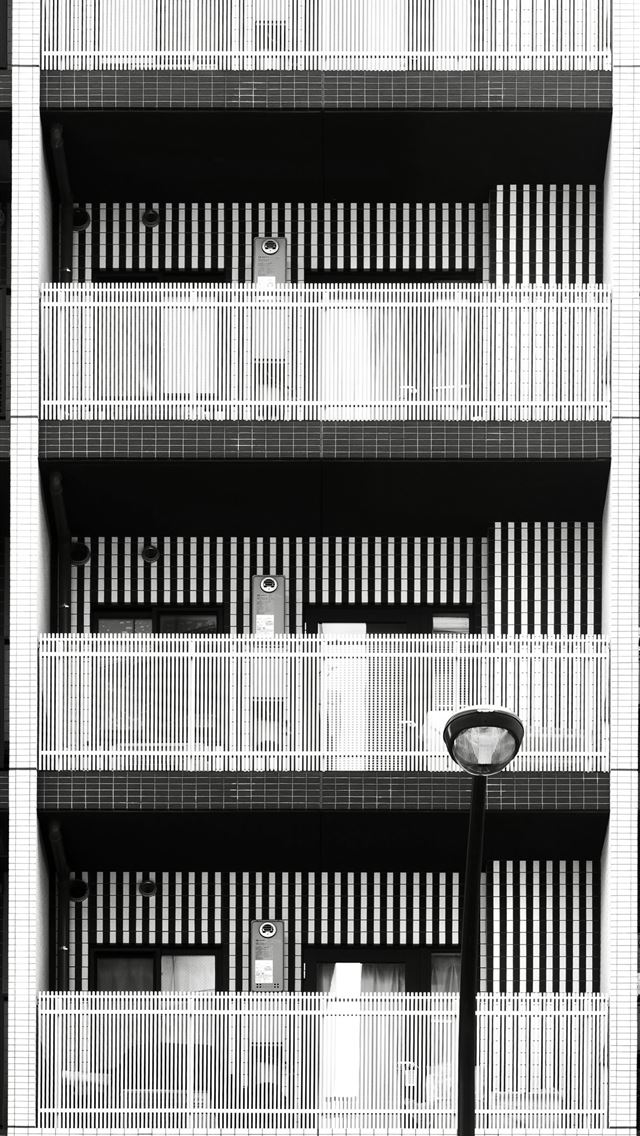 1290x2796 Modern apartment building facade with balconies an... -  iPhone Wallpaper