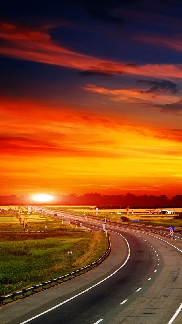 640x1136 The Way to Sunset - sunset iPhone Wallpaper