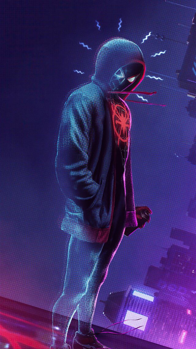 spider man miles morales noise iPhone wallpaper 