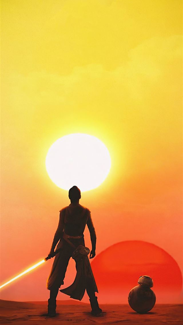 640x1136 rey and bb8 4k - artwork iPhone Wallpaper
