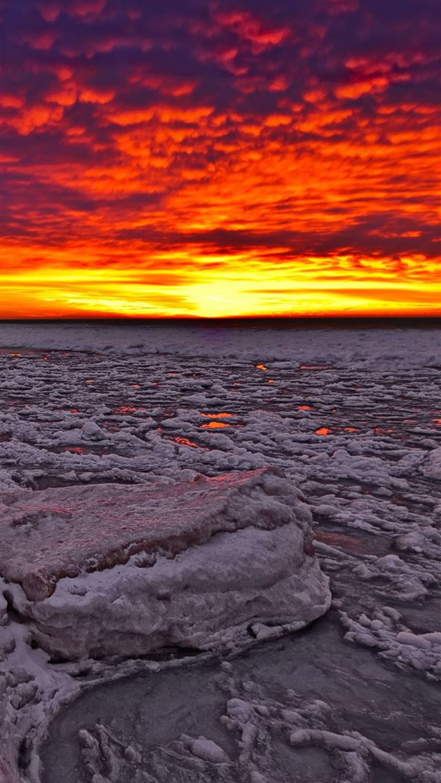640x1136 ice glow red sky 5k - 5k iPhone Wallpaper