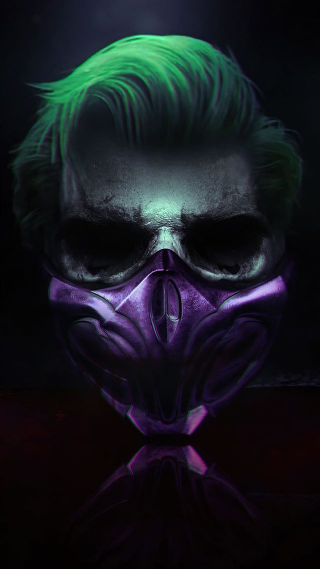 640x1136 4k joker mask - artwork iPhone Wallpaper