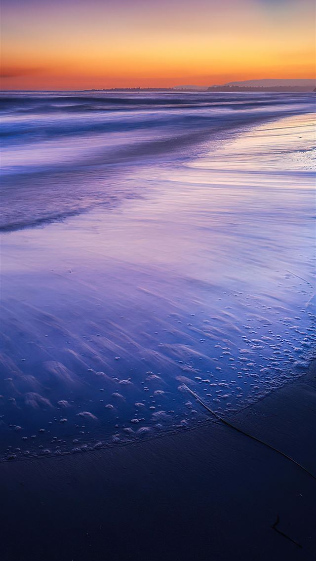 640x1136 silent beach wave sunset 4k -  iPhone Wallpaper