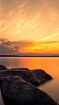 summer dusk rocks 5k wallpaper