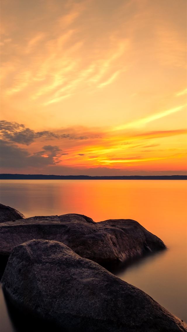 640x1136 summer dusk rocks 5k -  iPhone Wallpaper