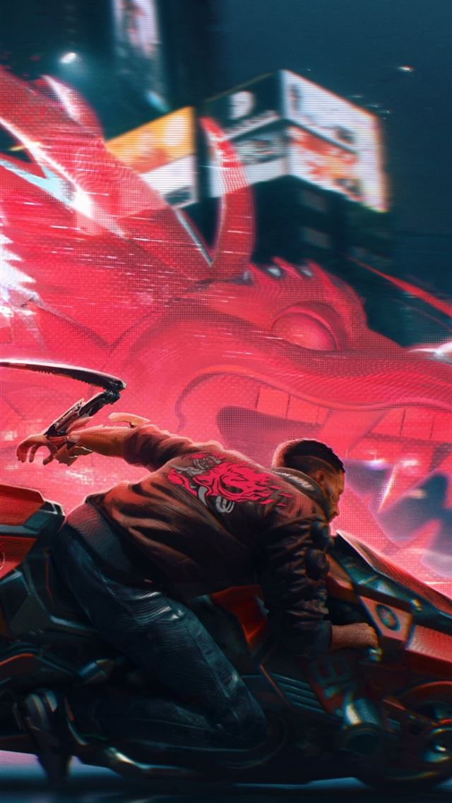 cyberpunk 2077 dragon boat 4k iPhone wallpaper 