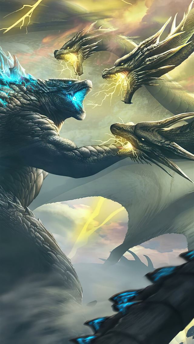 640x1136 ghidorah godzilla king of the monsters 4k - godzilla king of the monsters iPhone Wallpaper