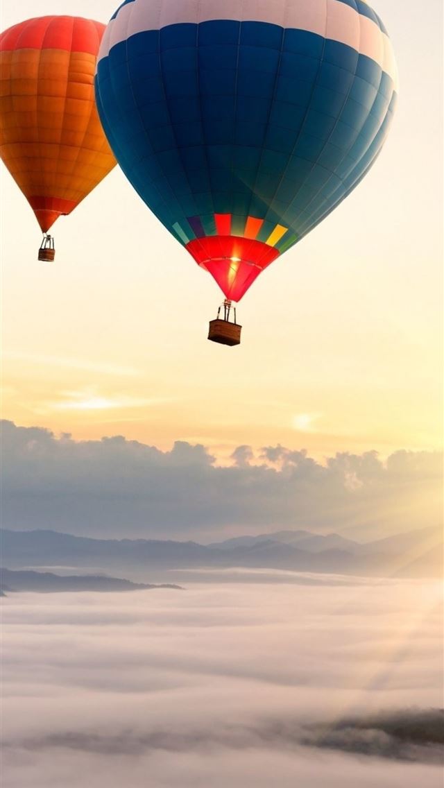 640x1136 hot air balloons mountains landscape - mountains iPhone Wallpaper