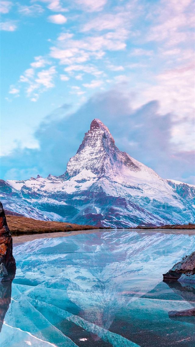 640x1136 frozen lake reflection winter - lake iPhone Wallpaper
