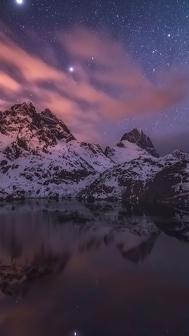 640x1136 aurora constellations sky nature 4k - mountains iPhone Wallpaper