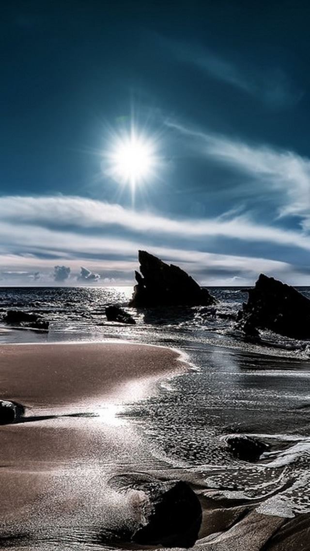 640x1136 The Black Sea - sand iPhone Wallpaper