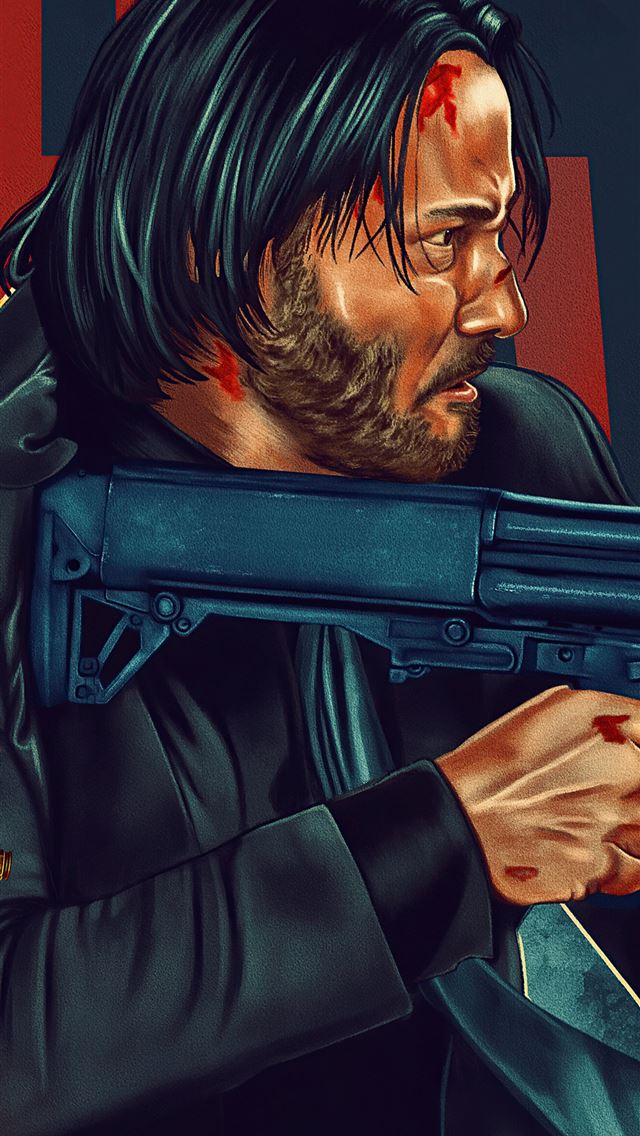 640x1136 john wick 4k poster - artwork iPhone Wallpaper