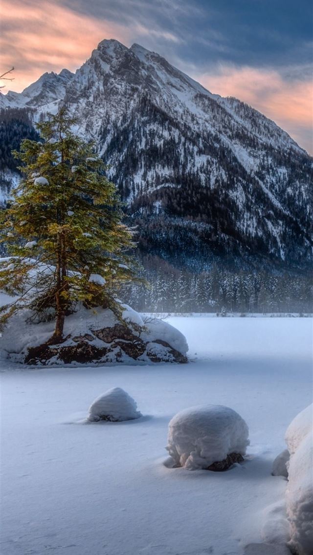 nature landscape winter snow iPhone wallpaper 