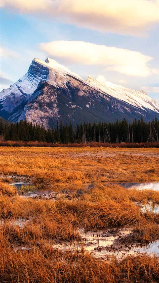 640x1136 sunset at vermillion lakes in banff canada - canada iPhone Wallpaper