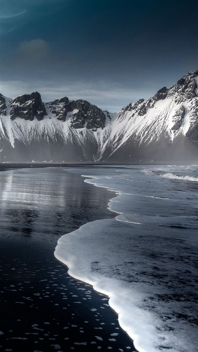 640x1136 hofn austurland snow beach 4k - beach iPhone Wallpaper