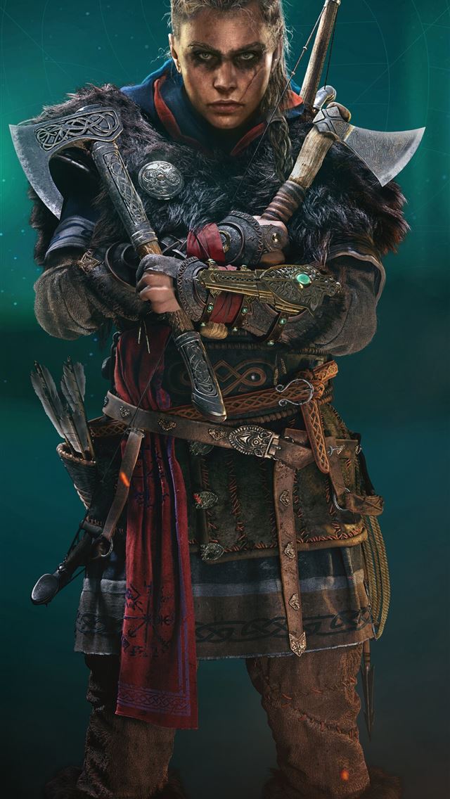 640x1136 assassins creed valhalla female eivor axe 8k - assassins creed valhalla iPhone Wallpaper