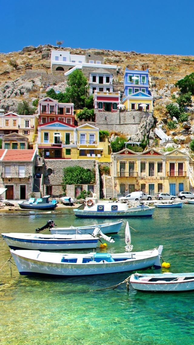 640x1136 Greece Coast View - view iPhone Wallpaper