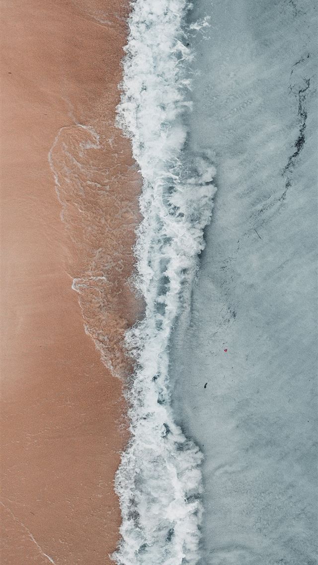 640x1136 aerial beach waves at sea shore - waves iPhone Wallpaper