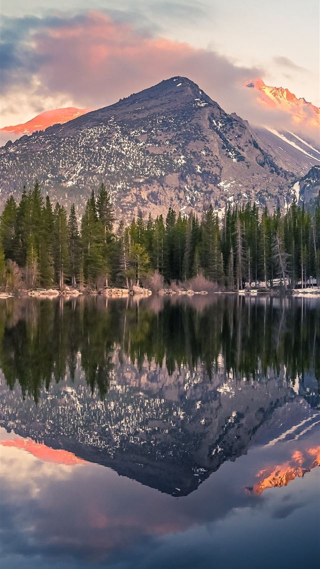 640x1136 bear lake reflection at rocky mountain national pa... - lake iPhone Wallpaper