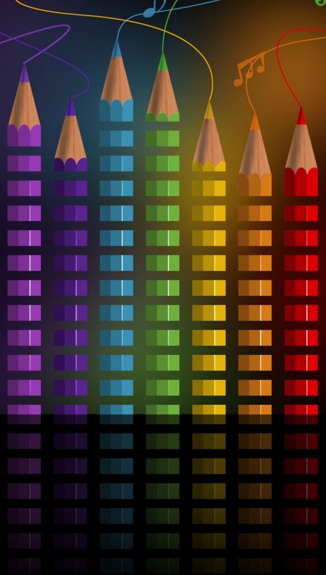 640x1136 Rainbow Pencils - line iPhone Wallpaper