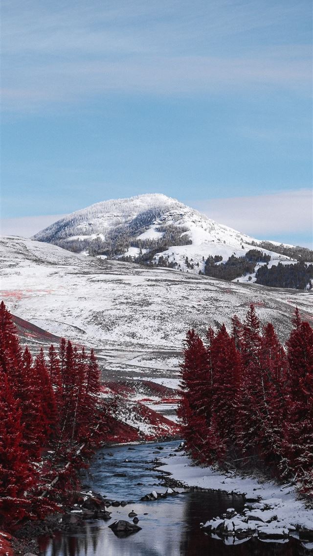 640x1136 yellowstone national park 5k - mountains iPhone Wallpaper