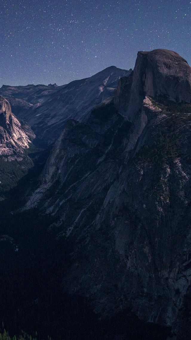 640x1136 yosemite valley under moonlight 5k - valley iPhone Wallpaper