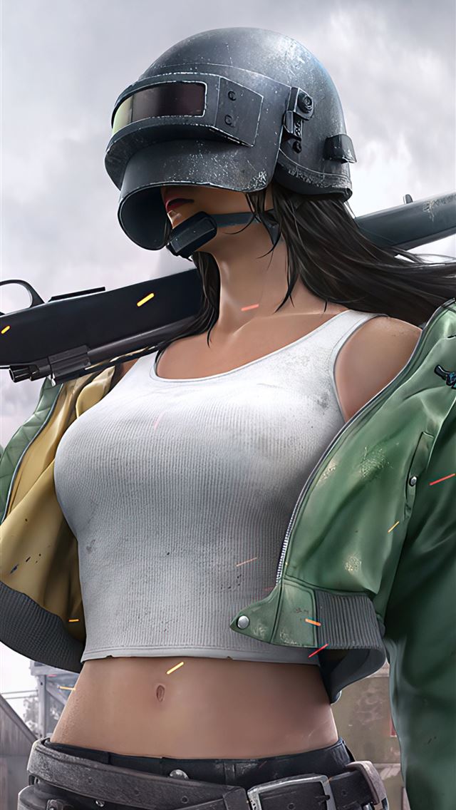 640x1136 pubg helmet girl 4k 2020 - ps4 games iPhone Wallpaper