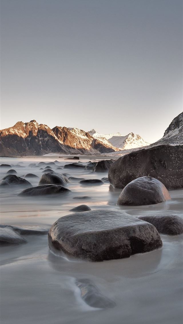640x1136 rocks seaside long exposure 5k - sea iPhone Wallpaper
