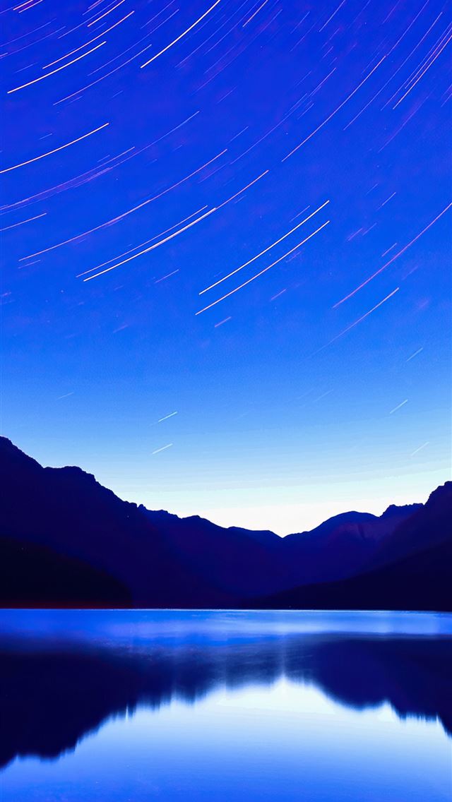 640x1136 blue lake star trails 4k - lake iPhone Wallpaper