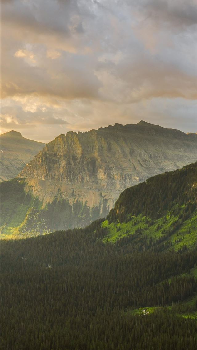 640x1136 stormy sunrise at glacier national park 8k - sunrise iPhone Wallpaper