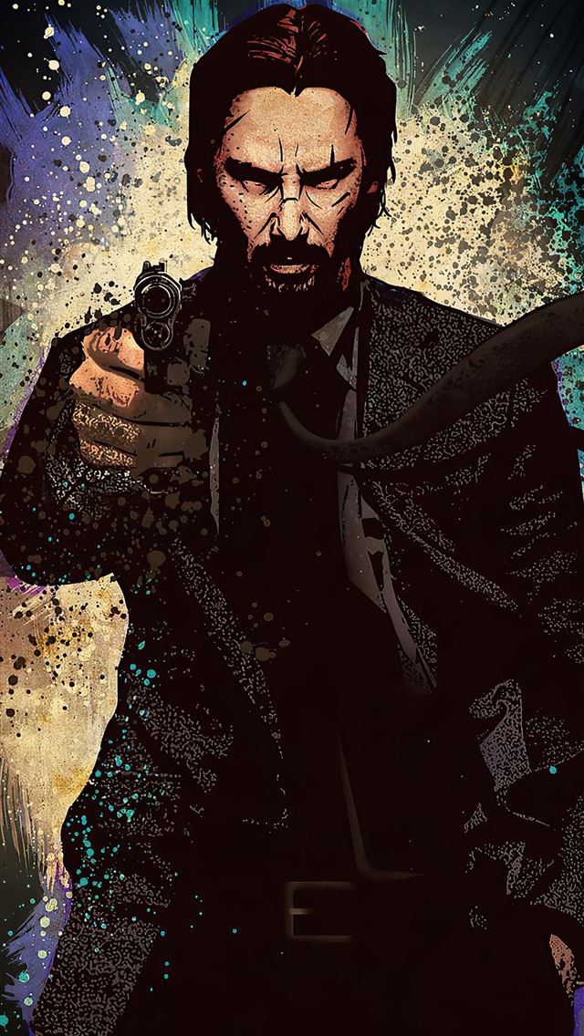640x1136 john wick gun 4k - artwork iPhone Wallpaper