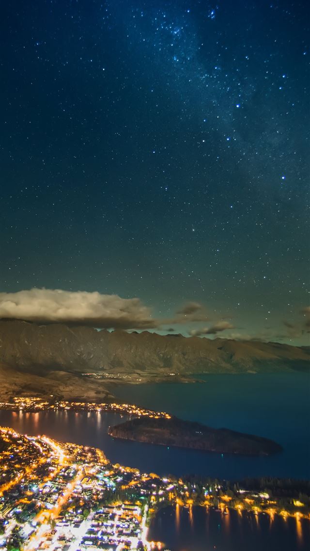 640x1136 stars over queenstown 8k - clouds iPhone Wallpaper