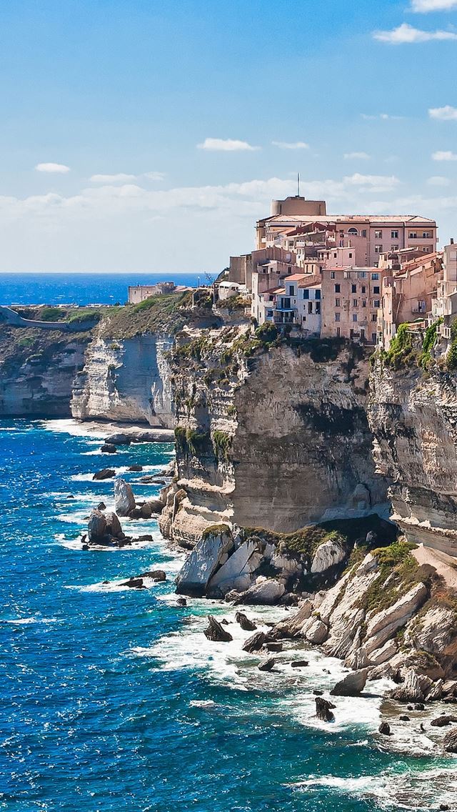 640x1136 Corsica on the Rocks - house iPhone Wallpaper