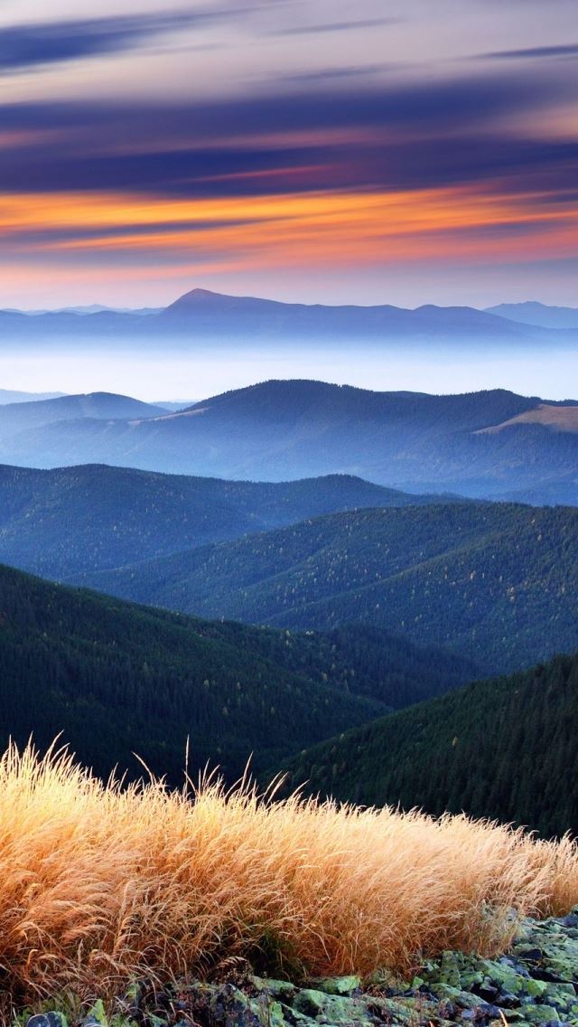 640x1136 Over The Mountains View -  iPhone Wallpaper