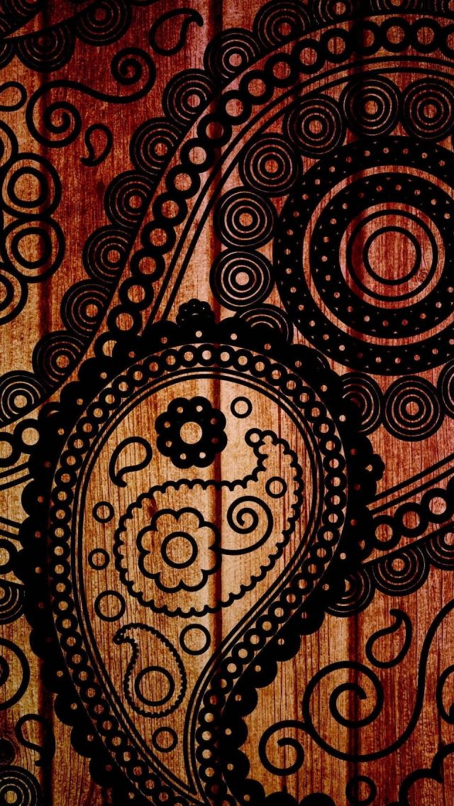 640x1136 Vintage Texture - flower iPhone Wallpaper
